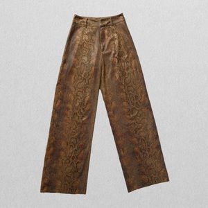 Oh Polly brown high rise snake skin pant trousers